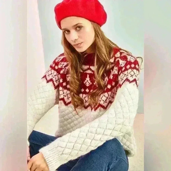 Industry Oversized  Chunky Bulky Sweater Vintage Style New Wool Blend size L - Picture 14 of 14